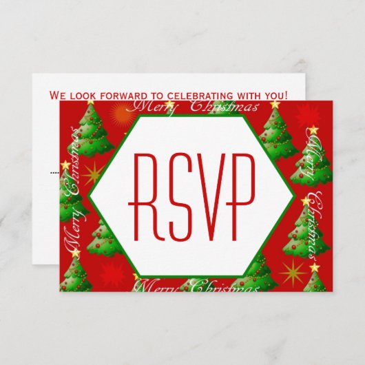 Invitation Parti de Noël RSVP (Devant / Derrière)