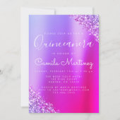 Invitation Parti de Parties scintillant Quinceanera violet ro (Devant)