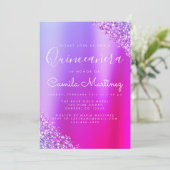 Invitation Parti de Parties scintillant Quinceanera violet ro (Debout devant)