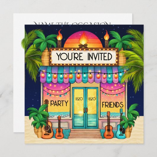 INVITATION PARTI DE PLAGE (Devant / Derrière)