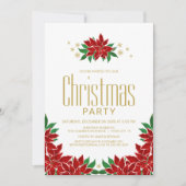 Invitation Parti de Poinsettia Floral Christmas (Devant)
