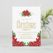 Invitation Parti de Poinsettia Floral Christmas (Debout devant)