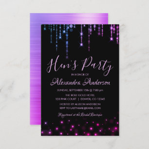 Invitation Parti de Purple et de Pink Hen