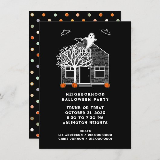 Invitation Parti de quartier Halloween (Devant / Derrière)