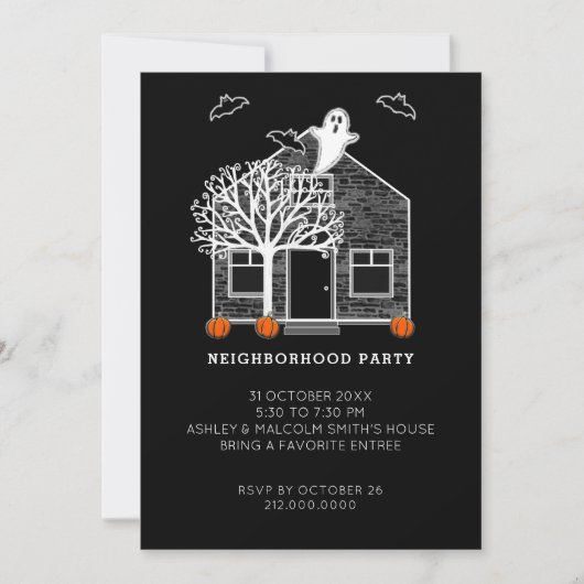 Invitation Parti de quartier Halloween (Devant)