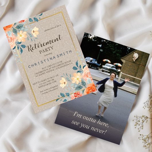 Invitation Parti de retrait de l'aquarelle de terre neutre