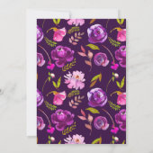 Invitation Parti de retrait de l'aquarelle rose violet (Dos)