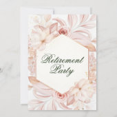 Invitation Parti de retraite à cadre floral flush (Dos)