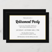 Invitation Parti de retraite à cadre noir d'entreprise modern (Devant / Derrière)