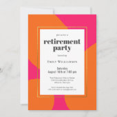 Invitation Parti de retraite Abstraite moderne rose chaud (Devant)