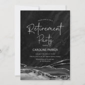 Invitation Parti de retraite Black Silver Agate (Devant)