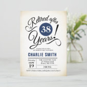 Invitation Parti de retraite - Bleu bleu marine noir blanc (Debout devant)