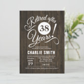 Invitation Parti de retraite - Bois rustique blanc (Debout devant)