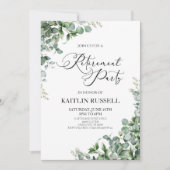 Invitation Parti de retraite botanique Feuille de Green Eucal (Devant)