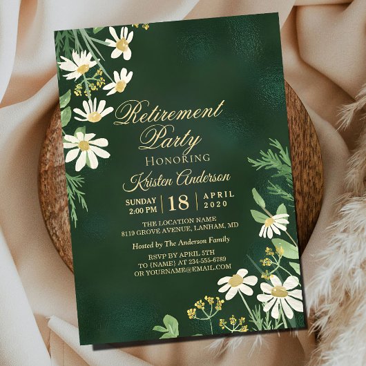 Invitation Parti de retraite botanique Sage Green