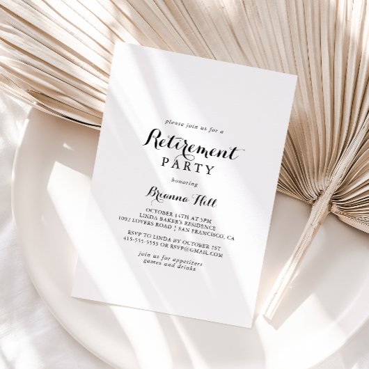 Invitation Parti de retraite calligraphie moderne
