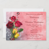 Invitation Parti de retraite Chic Red & Yellow Roses (Dos)