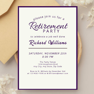 Invitation Parti de retraite classique simple