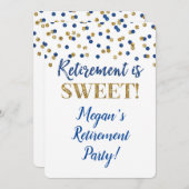 Invitation Parti de retraite Confetti de la Parties scintilla (Devant / Derrière)