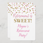 Invitation Parti de retraite Confetti de la Parties scintilla (Devant / Derrière)