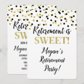 Invitation Parti de retraite Confetti de la Parties scintilla (Devant / Derrière)