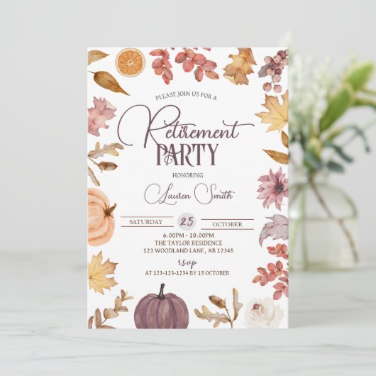Invitation Parti de retraite d'automne Boho (Debout devant)