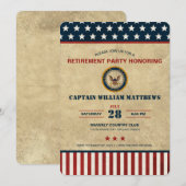 Invitation Parti de retraite de la marine américaine (Devant / Derrière)
