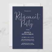 Invitation Parti de retraite de la marine Blue Modern Script (Devant)