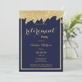 Invitation Parti de retraite de la parties scintillant d'or b (Debout devant)