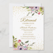 Invitation Parti de retraite de la Parties scintillant d'or r (Devant)