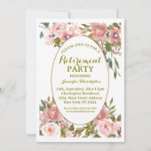 Invitation Parti de retraite de la végétation fleurie rose (Devant)