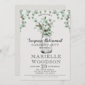 Invitation Parti de retraite de la verdure rustique (Devant / Derrière)