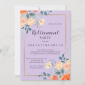Invitation Parti de retraite de l'aquarelle florale chic roma (Devant)