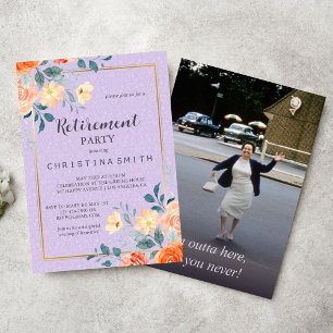 Invitation Parti de retraite de l'aquarelle florale chic roma