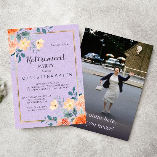 Invitation Parti de retraite de l'aquarelle florale chic roma