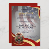 Invitation Parti de retraite de l'officier de pompier moderne (Devant / Derrière)