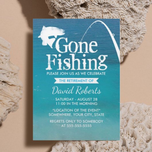 Invitation Parti de retraite de pêche retraité