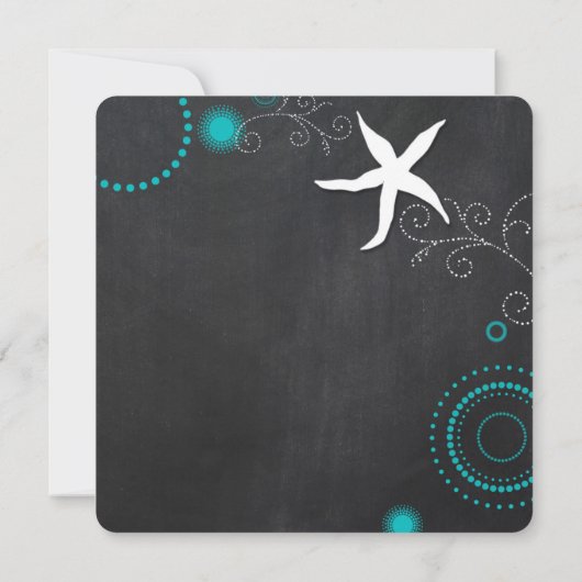 Invitation Parti de retraite de Plage Chalkboard (Dos)