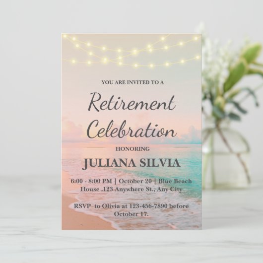 Invitation Parti de retraite de Rustic Beach (Debout devant)