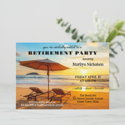 Invitation Parti de retraite de Sunny Beach (Debout devant)