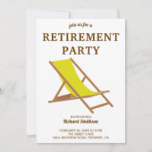 Invitation Parti de retraite des chaires de plage Jaune Tropi (Devant)