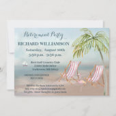 Invitation Parti de retraite des chaises de plage (Devant)