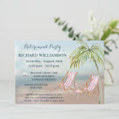 Invitation Parti de retraite des chaises de plage (Debout devant)