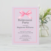 Invitation Parti de retraite des femmes Moderne Elegant Bow r (Debout devant)