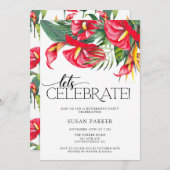 Invitation Parti de retraite des fleurs tropicales (Devant / Derrière)