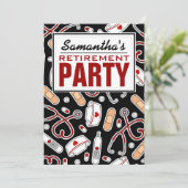 Invitation Parti de retraite des infirmières Noir (Debout devant)