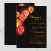 Invitation Parti de retraite des lanternes en papier asiatiqu (Devant / Derrière)