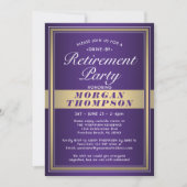 Invitation Parti de retraite Drive By Purple Blanc et or (Devant)