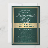 Invitation Parti de retraite Drive By Vert Blanc et or (Devant)