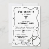 Invitation Parti de retraite du médecin tiré à la main (Devant)